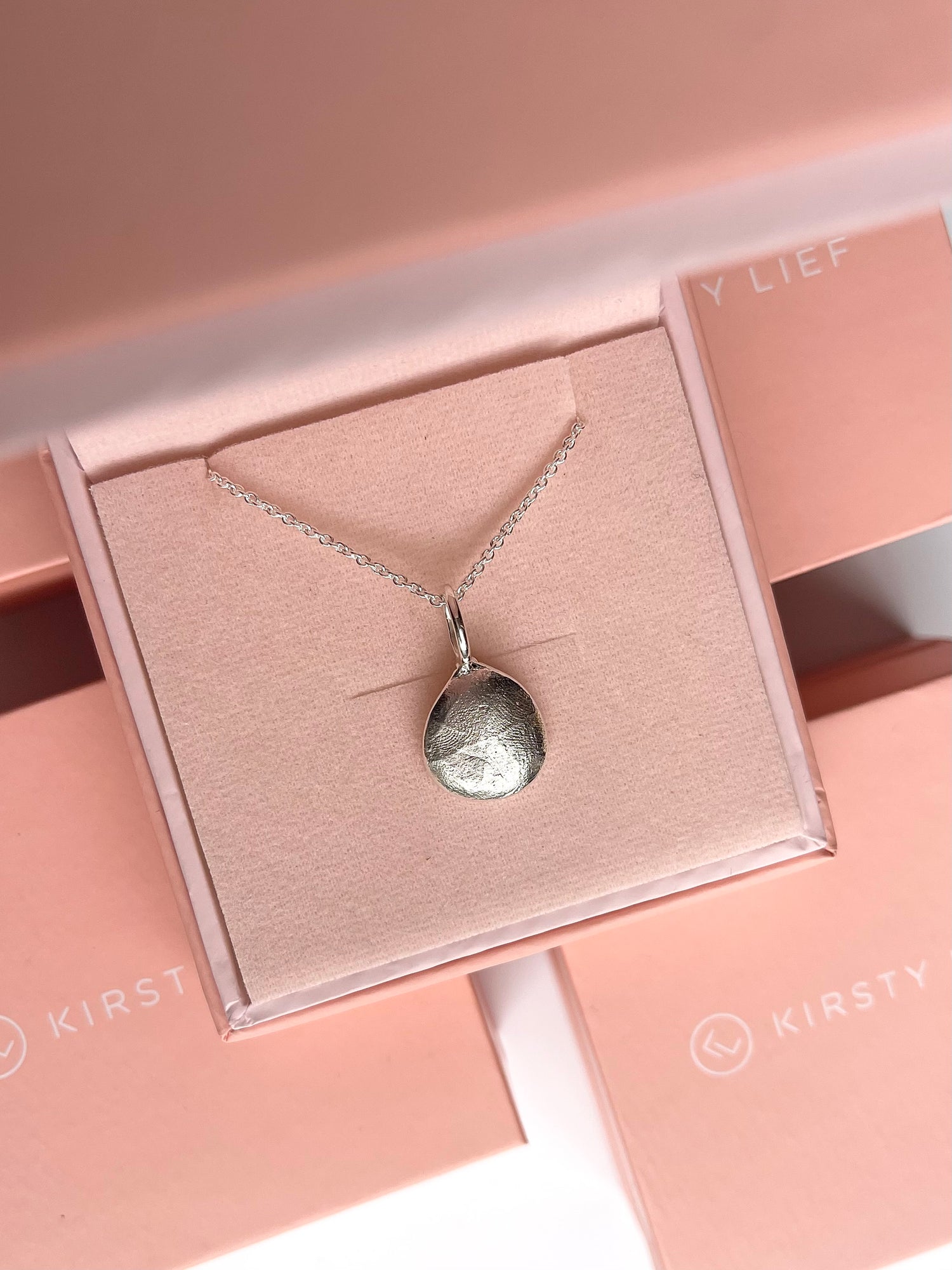 Infant Impression Pendant - Sterling Silver - Fingerprint Impression Kit + Necklace