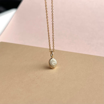 Oval or Circle Fingerprint Pendant - 9ct Gold - Fingerprint Impression Kit + Necklace