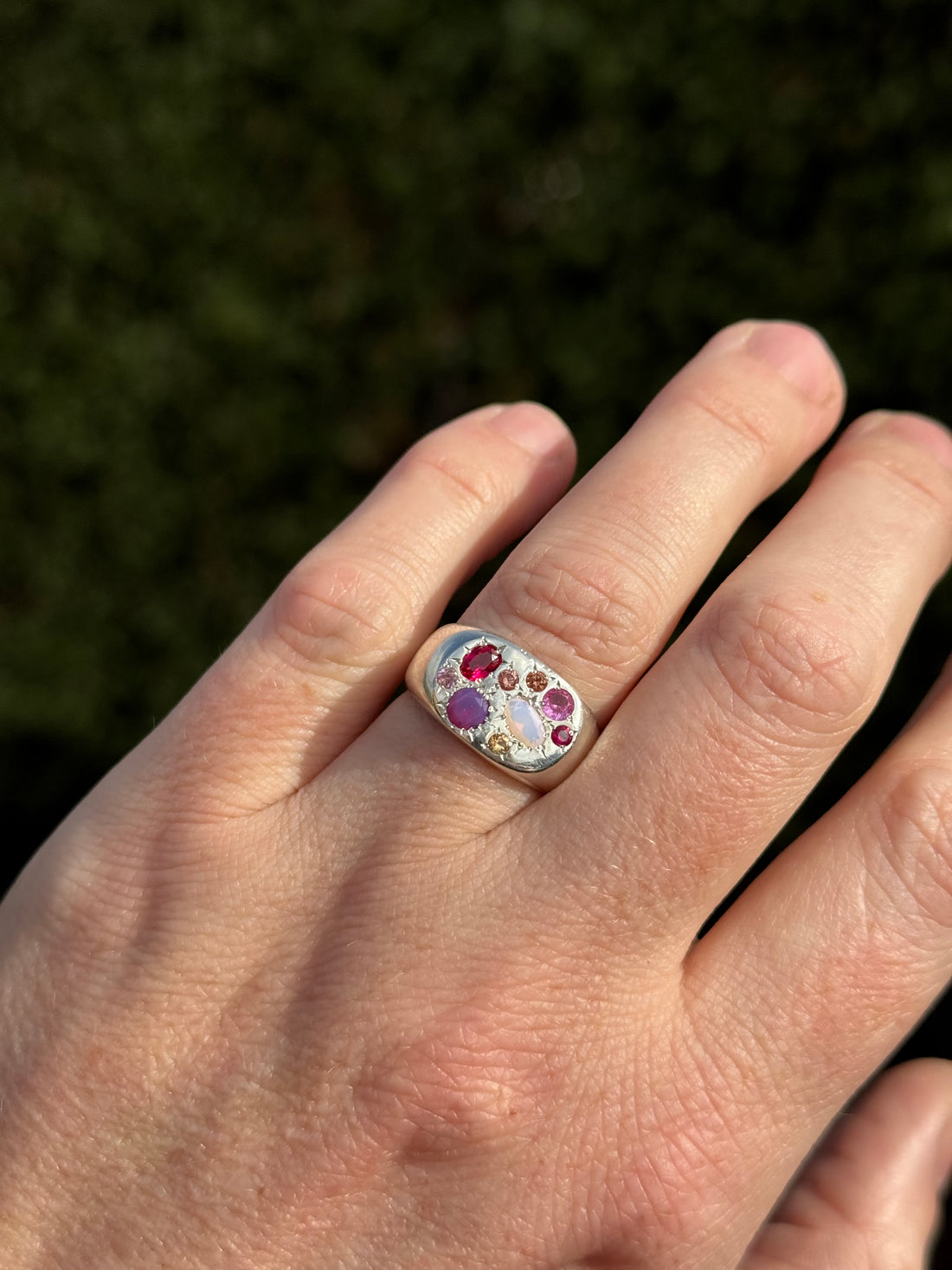 Silver Multi Stone Signet
