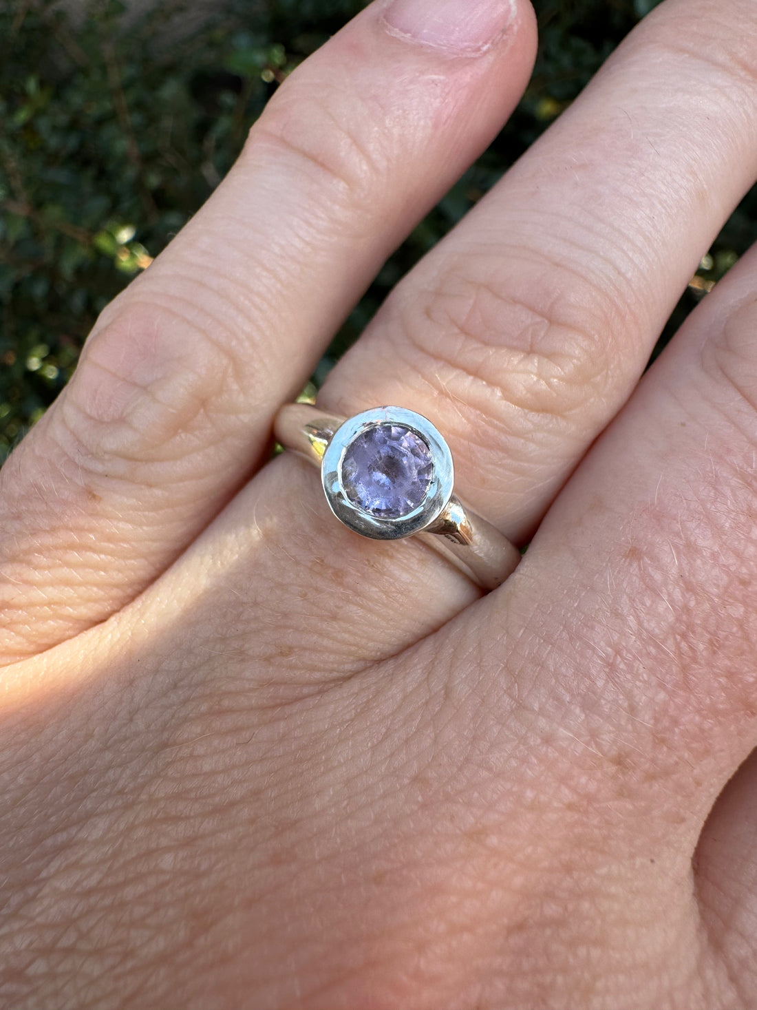 Silver Lilac Spinel Chunky Organic Ring