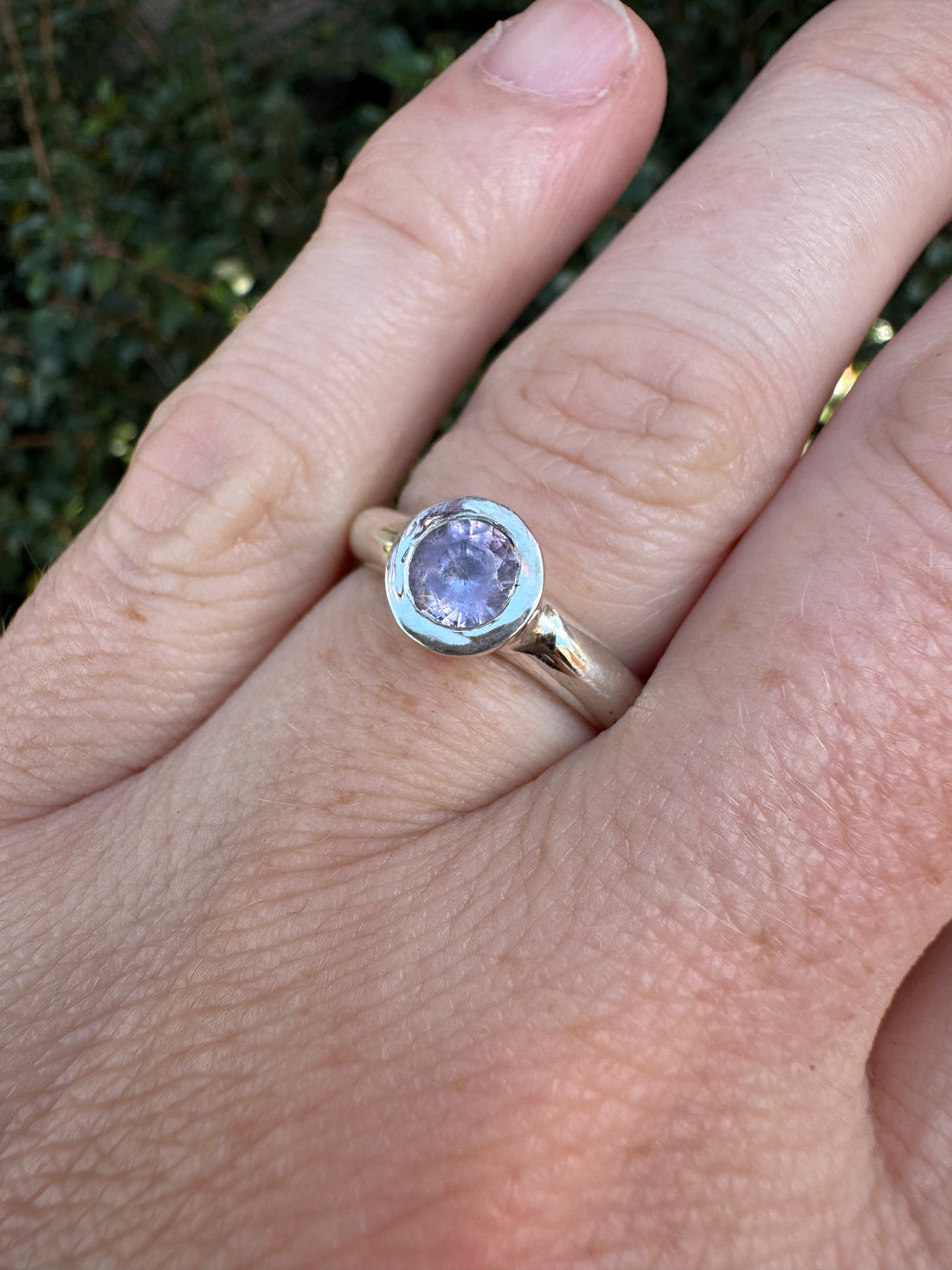 Silver Lilac Spinel Chunky Organic Ring