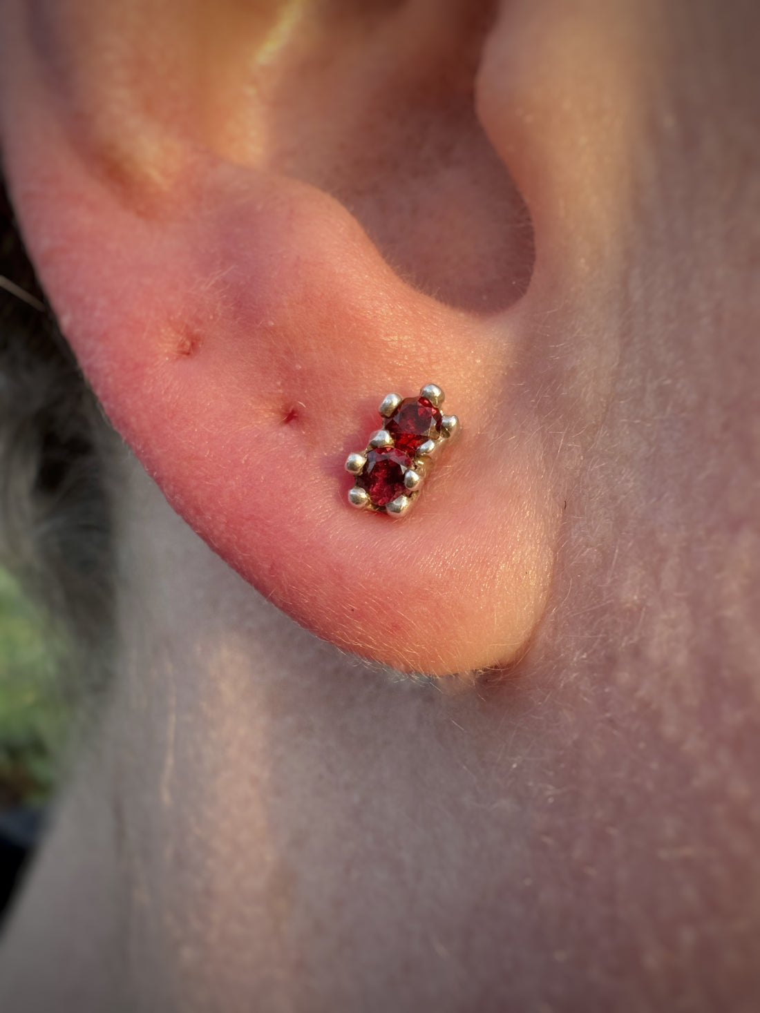 Silver 2 birthstone studs