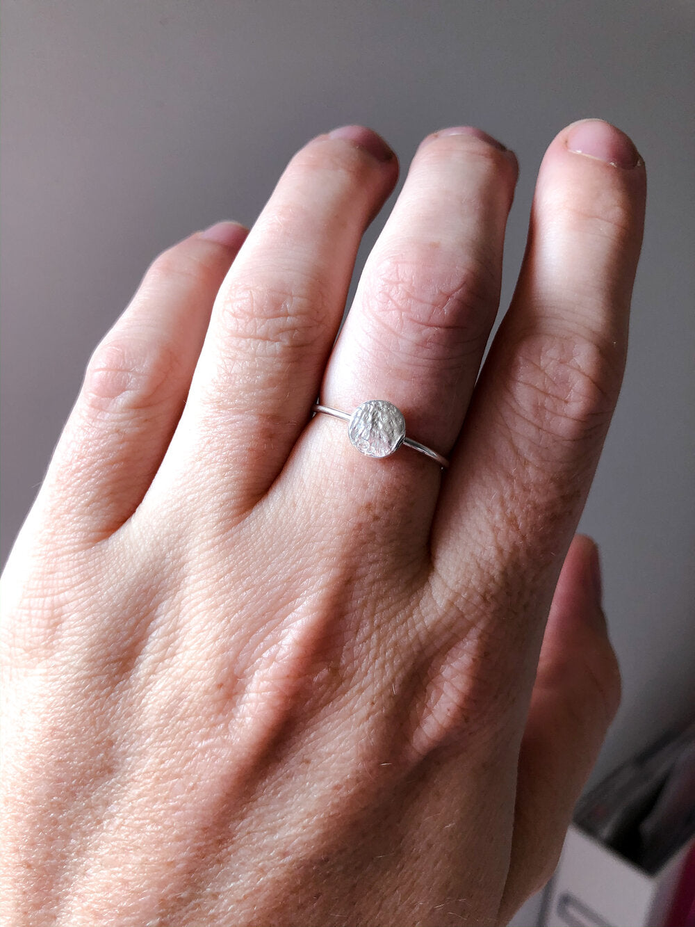 Oval or Circle Fingerprint Ring - Sterling Silver - Print Impression Kit + Ring