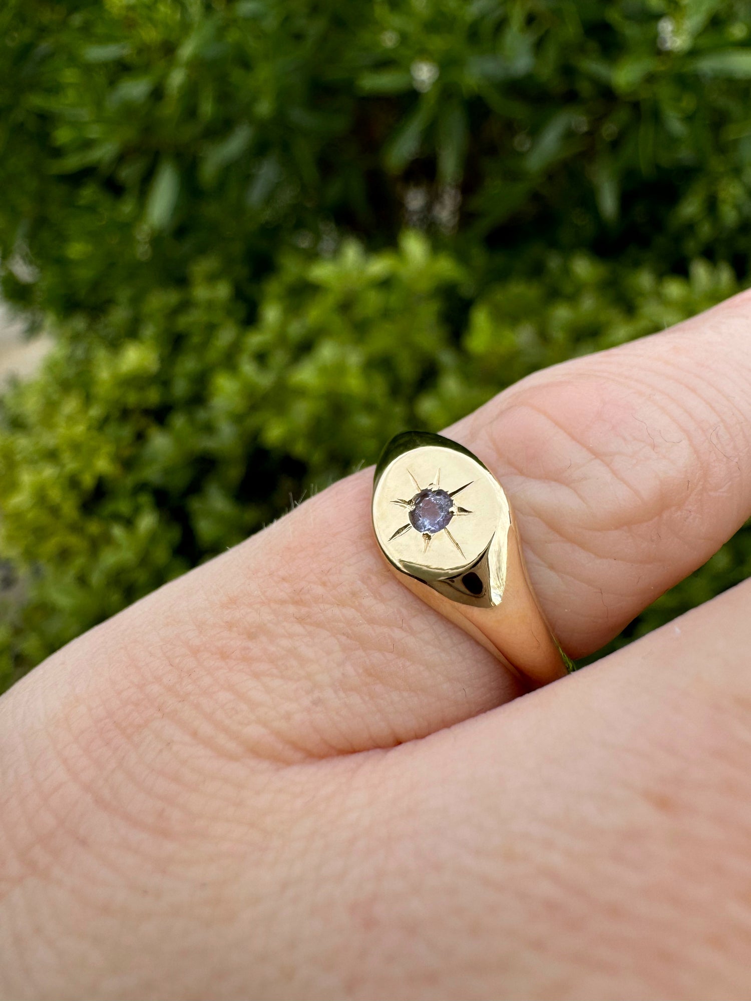 Birthstone Signet Ring 9ct gold