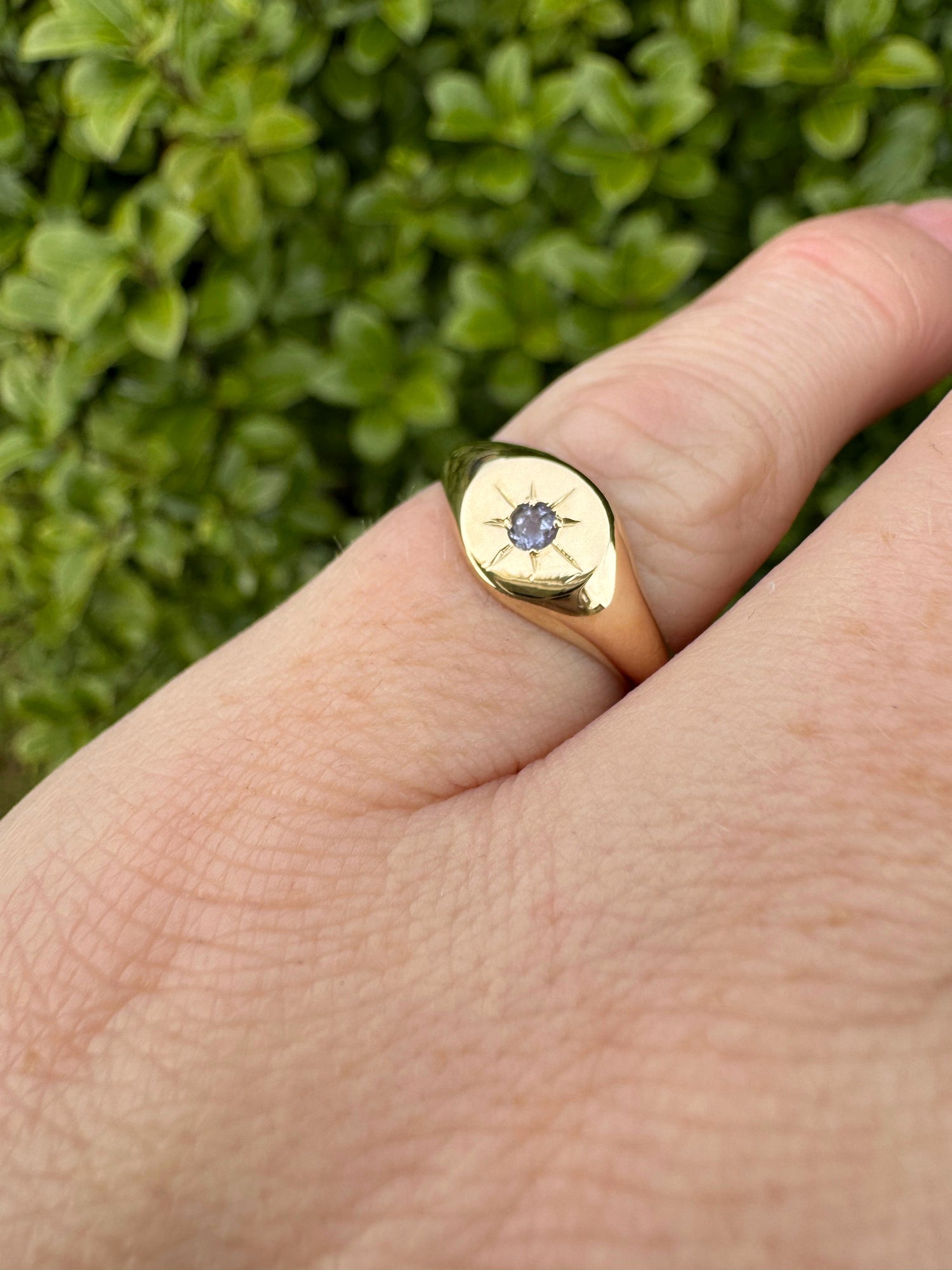 Birthstone Signet Ring 9ct gold