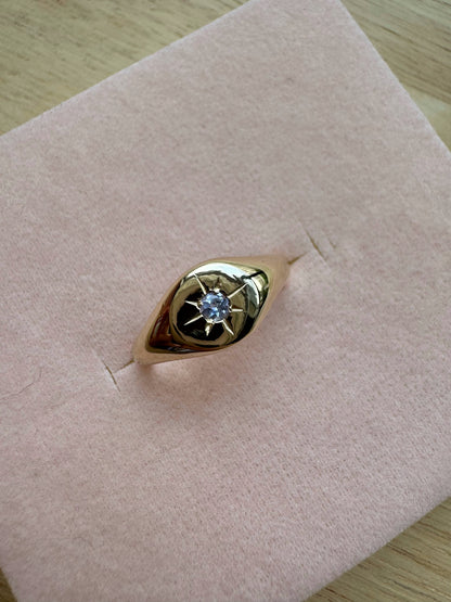 Birthstone Signet Ring 9ct gold