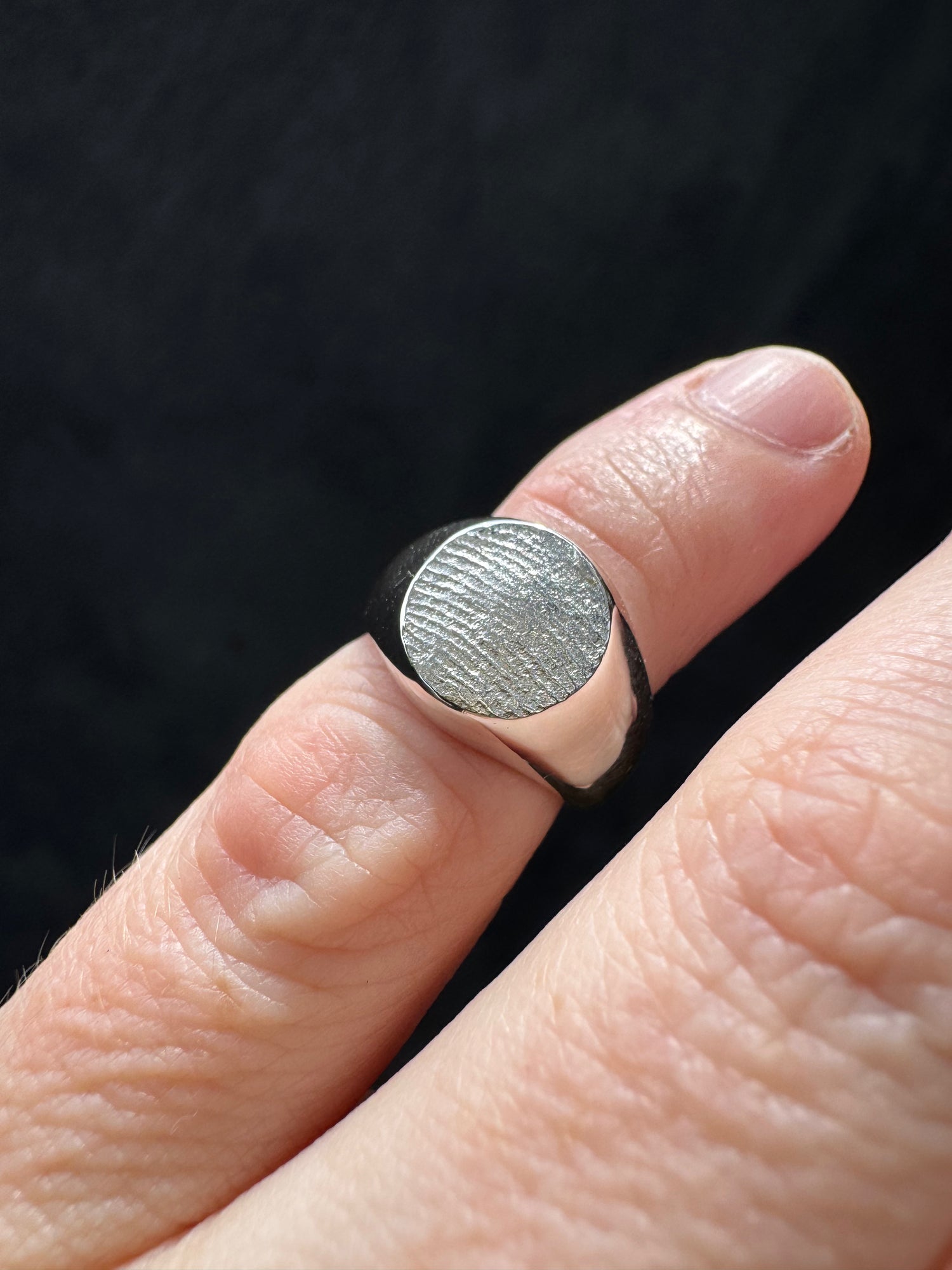 Signet Fingerprint Ring - Sterling Silver or 9ct Gold - Print Impression Kit + Ring