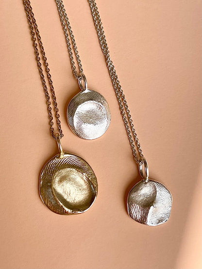 Fingerprint Pendant - Sterling Silver - Fingerprint Impression Kit + Necklace