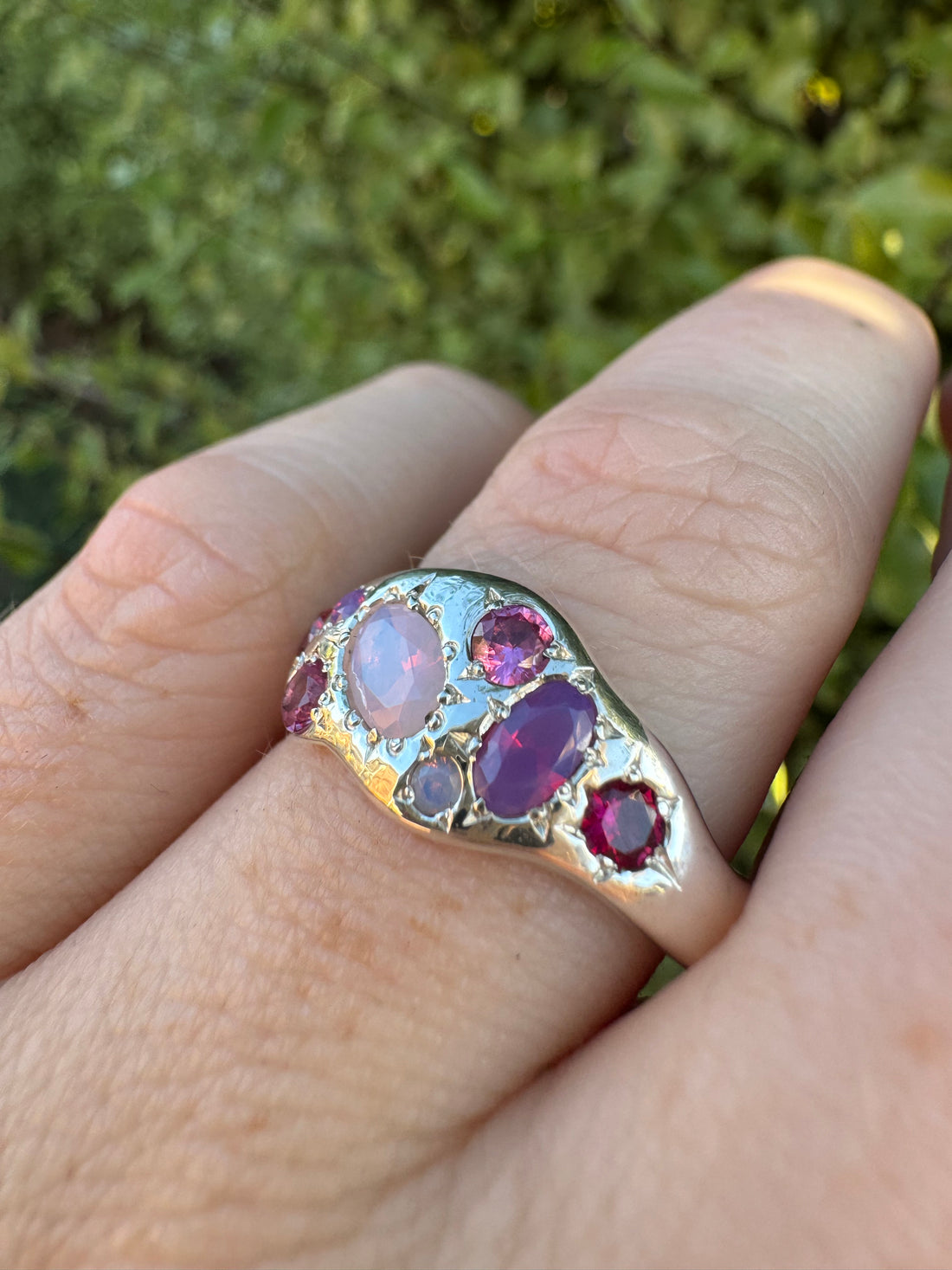 Silver Multi Stone Ring