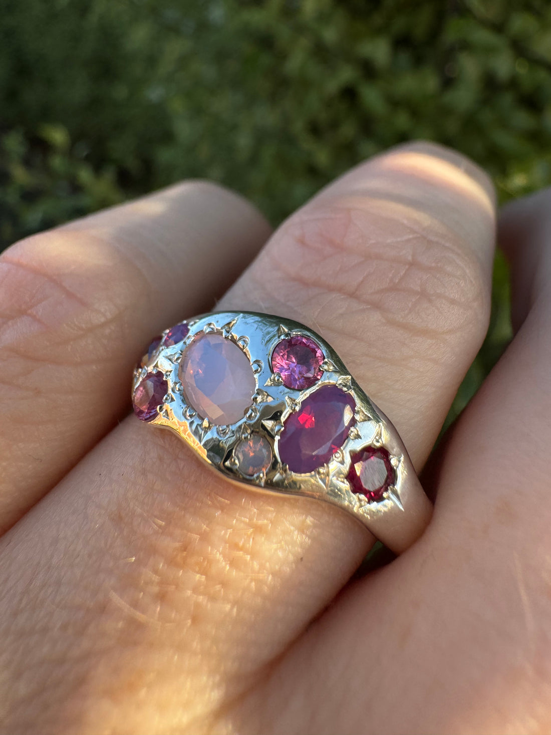 Silver Multi Stone Ring