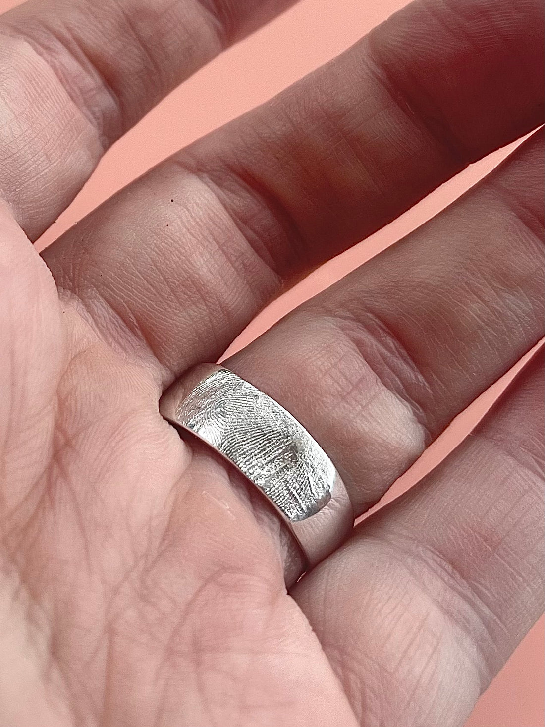 Band Fingerprint Ring - Sterling Silver or 9ct Gold - Print Impression Kit + Ring