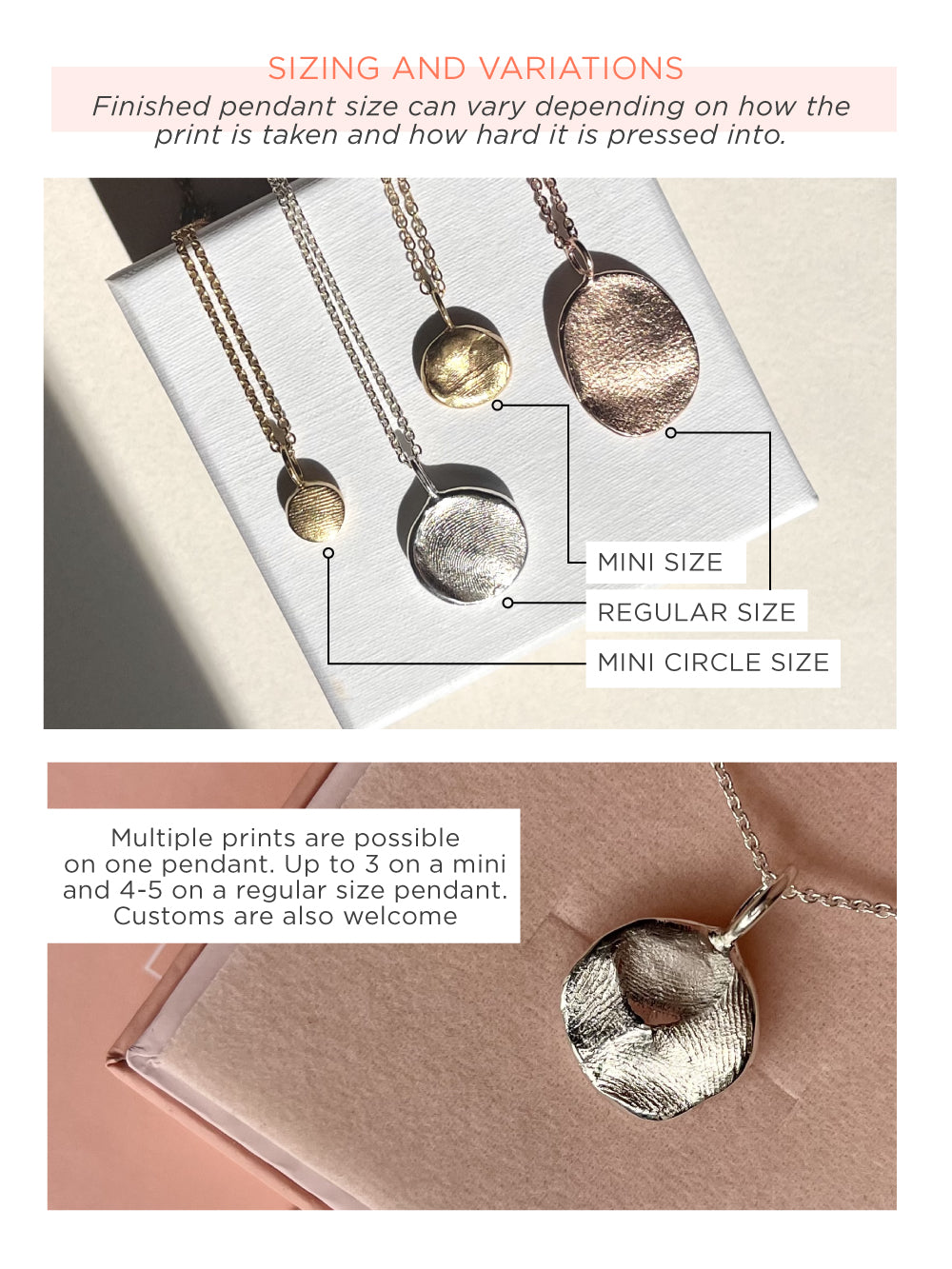 Rainbow Fingerprint Necklace Silver or 9ct Gold – Kirsty Lief