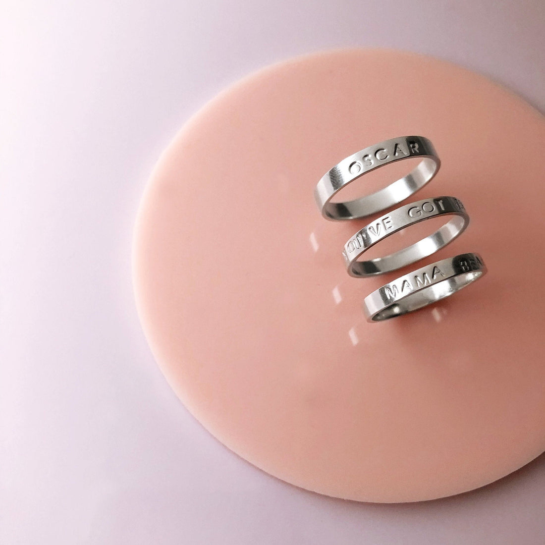 Custom Name Ring - Stackable Hand Stamped Name Ring
