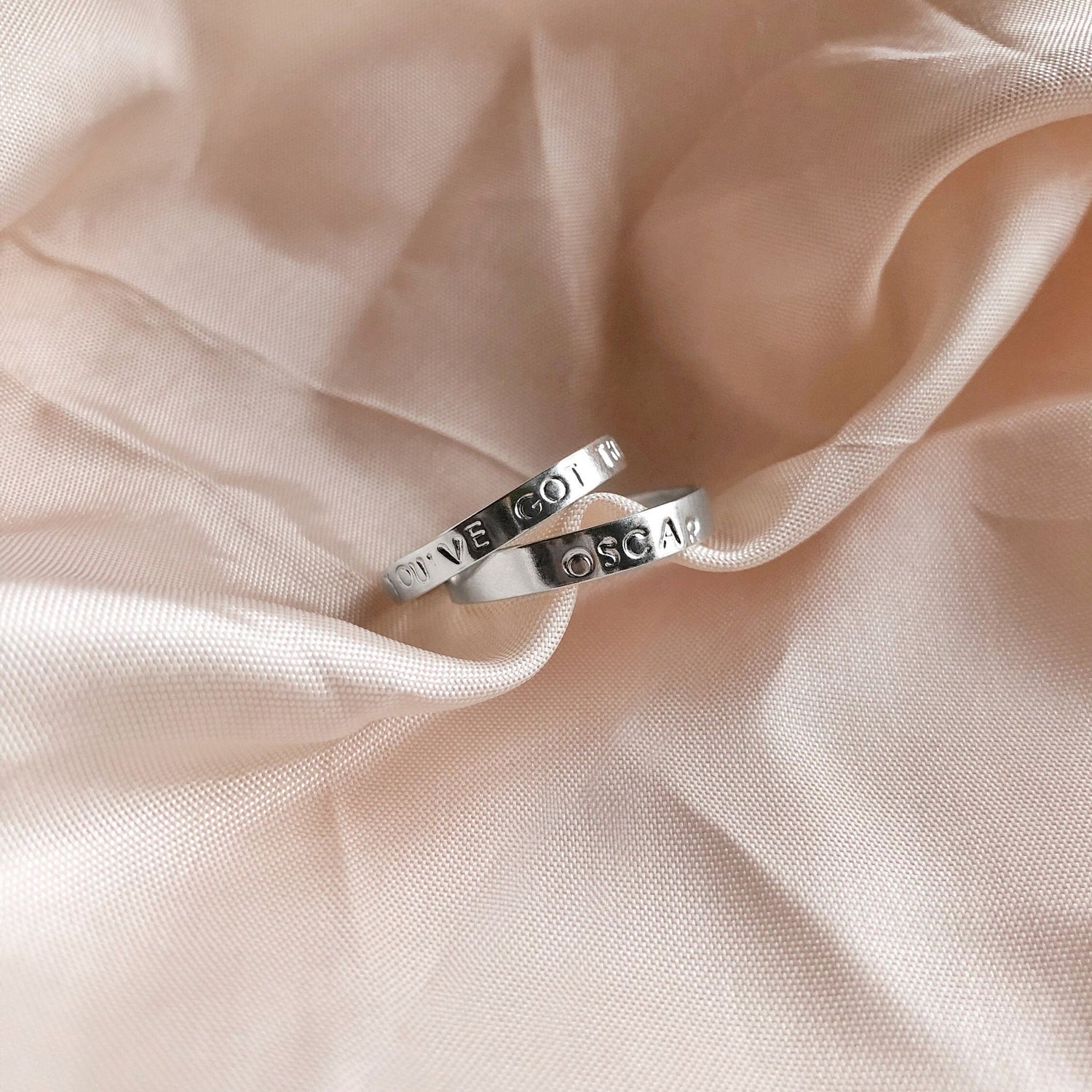 Custom Name Ring - Stackable Hand Stamped Name Ring
