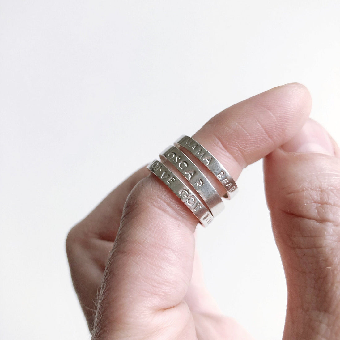 Custom Name Ring - Stackable Hand Stamped Name Ring