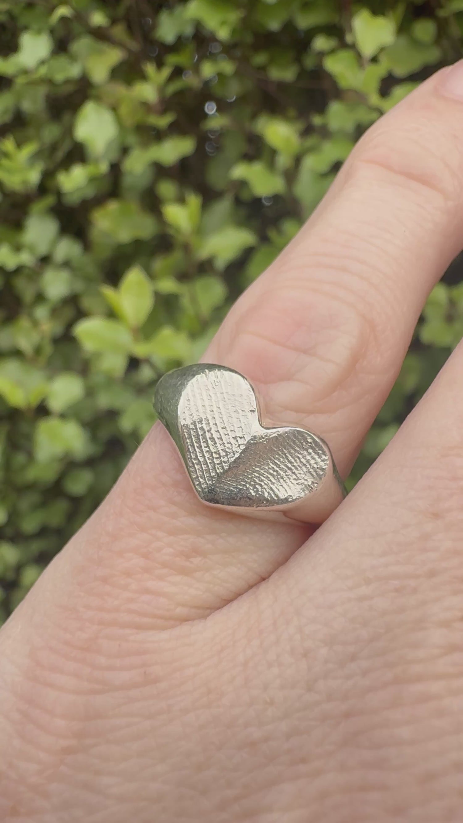 Heart Signet Fingerprint Ring - Sterling Silver or 9ct Gold