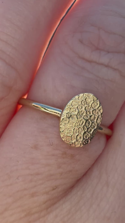 Oval or Circle Fingerprint Ring - 9ct Gold - Print Impression Kit + Ring