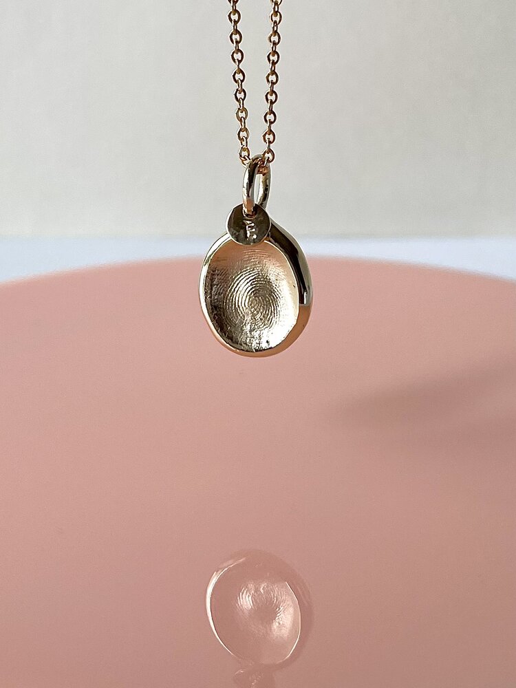 Mini Fingerprint Pendant - 9ct Gold - Fingerprint Impression Kit + Necklace