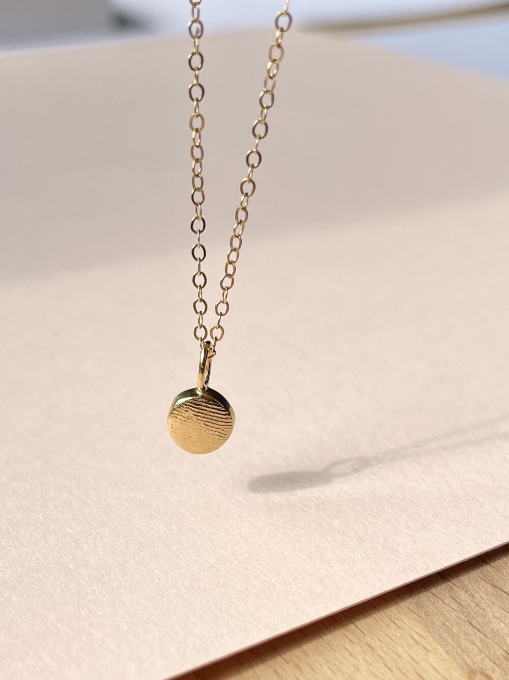 Oval or Circle Fingerprint Pendant - 9ct Gold - Fingerprint Impression Kit + Necklace