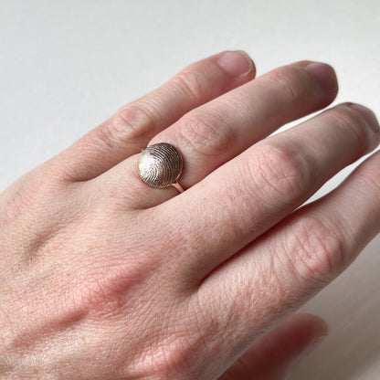 Oval or Circle Fingerprint Ring - 9ct Gold - Print Impression Kit + Ring